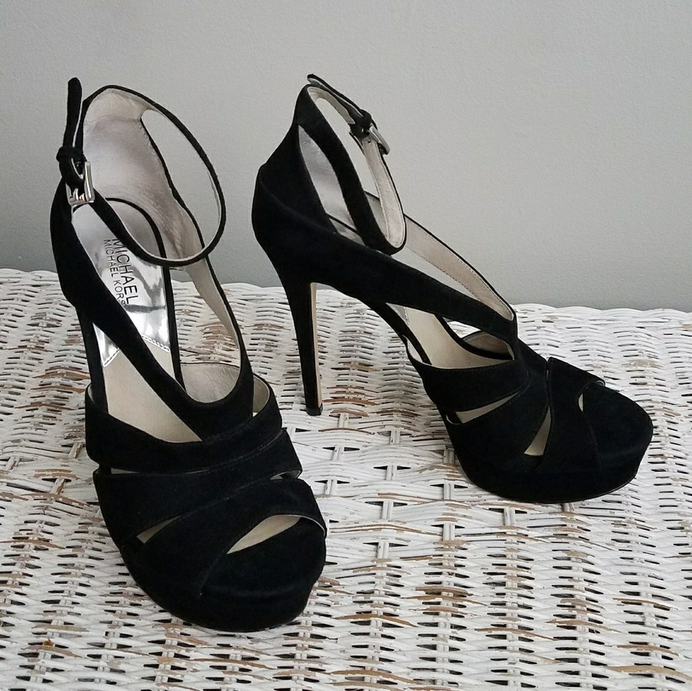 Michael Kors Black Suede Stilletos